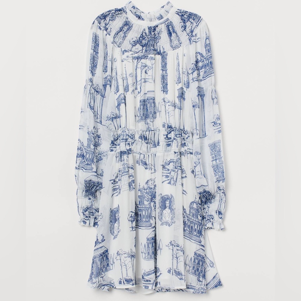 H&M Chiffon dress with smocking NWOT Size 2